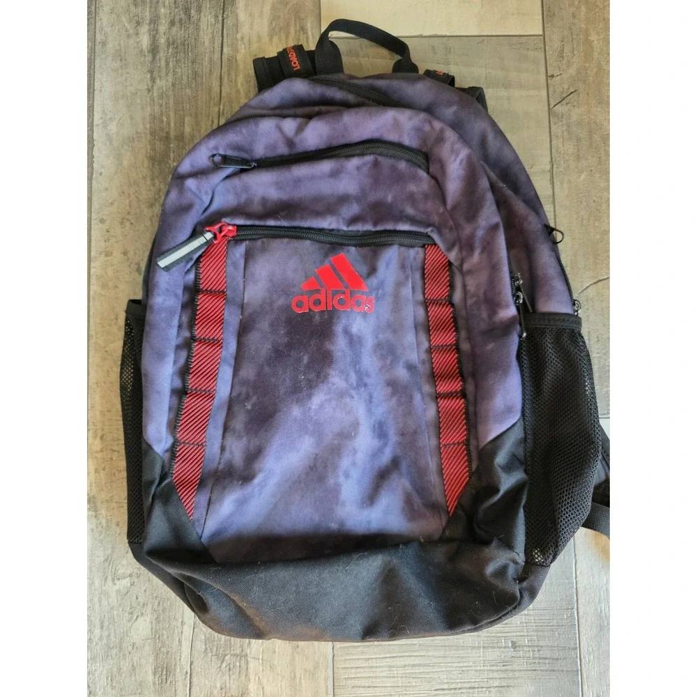 ADIDAS Red/Gray ATHLETIC BACKPACK Soccer Gym Gear Bag Travel Skater‎ gorpcore